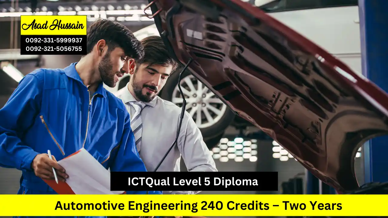 ICTQual Level 5 Diploma in Automotive Engineering 240 Credits – Two Years