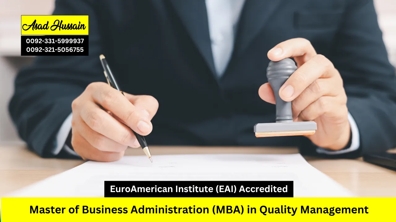 Master of Business Administration (MBA) in Quality Management